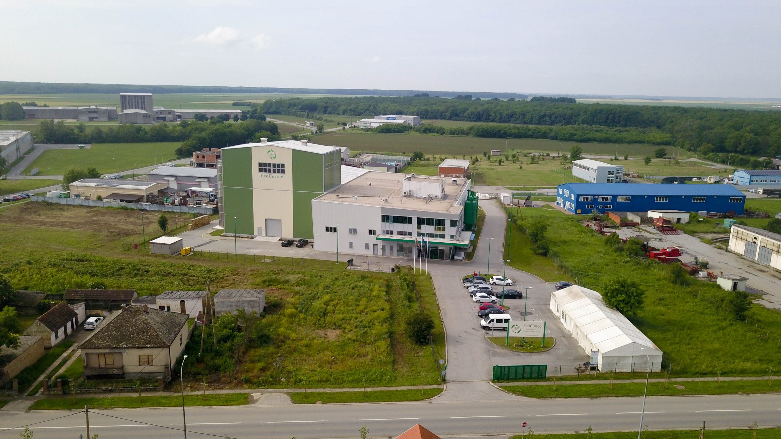 EcoCortec bioplastics blant manufactures anticorrosion packaging solutions. Plant is located in green area of Eastern Croatia