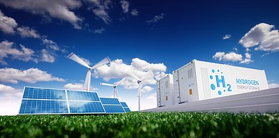 Fotovoltaikanlagen und Wasserstoffspeicher

