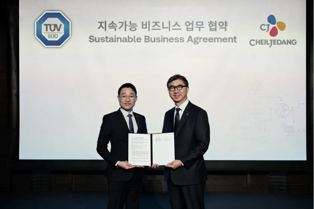 CJ CheilJedang announced that had signed a business agreement with TÜV SÜD, Germany’s leading testing and certification organization, for sustainable business
