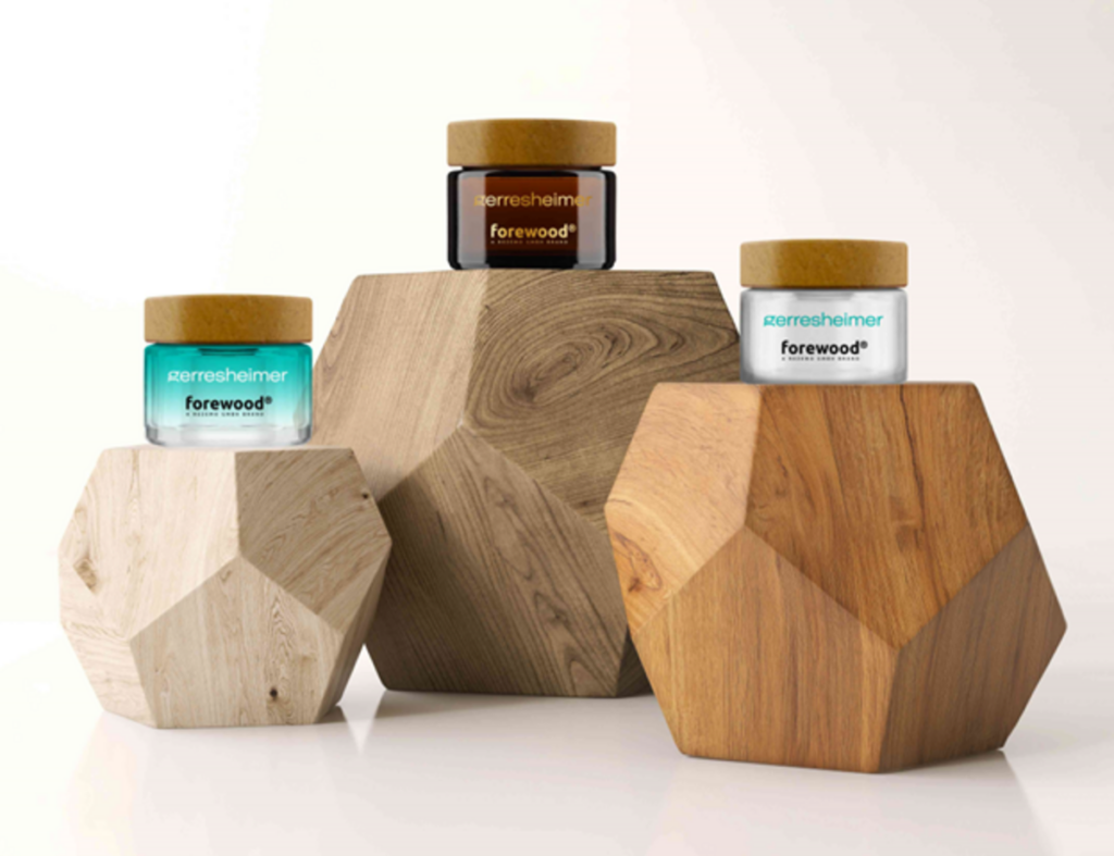 Gerresheimer's standard range of cosmetic packaging includes a set of a 50ml glass container with a forewood closure, ideally suited e.g., for skincare. Both the container and the closure can be customized through decoration techniques or color design. 