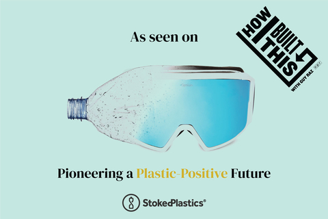 Opolis Optics snow goggles, powered by StokedPlastics, are made from ocean found water bottles. Each pair contains 10 recycled water bottles. 