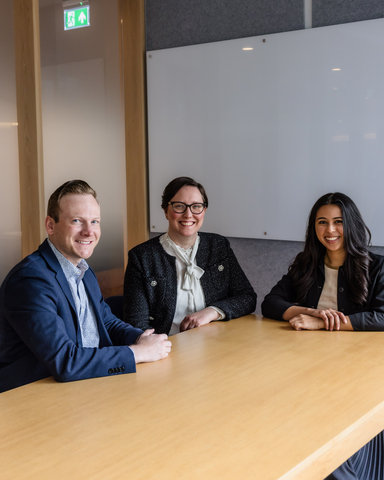 Photo (L to R) – Garrett Bond (Senior Director of Analytics, Ringer Sciences), Dr Lucy Walton (CEO, Connected Impact) and Taylor Schott (Senior Manager – Analytics, Ringer Sciences), who conducted the report research.