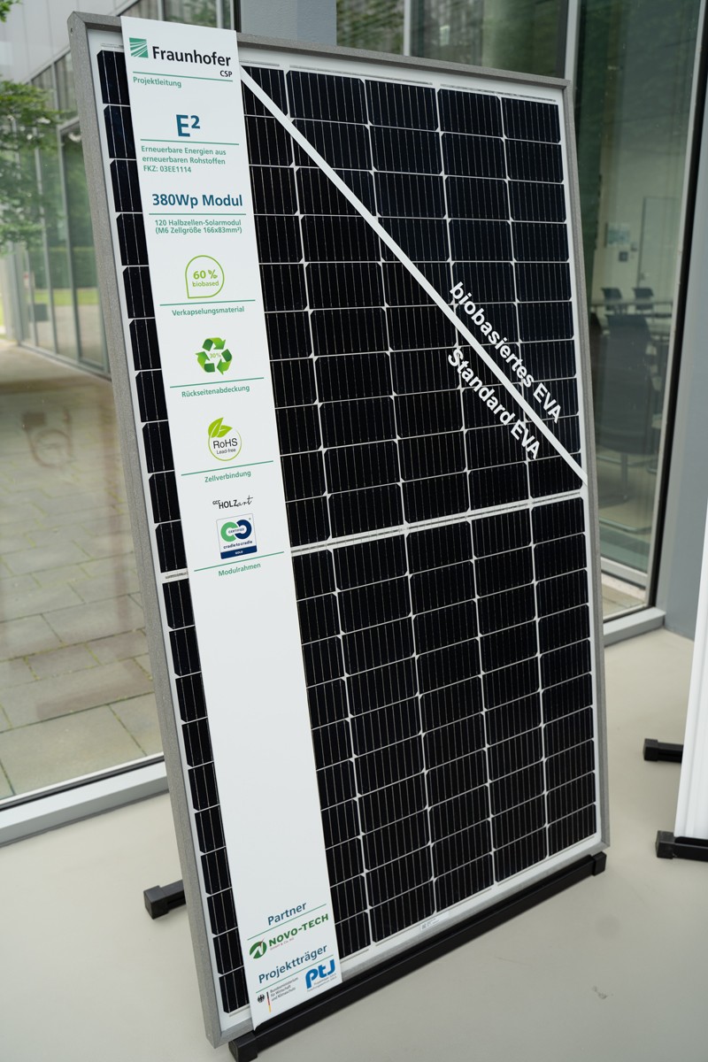 More sustainable solar modules made from renewable raw materials