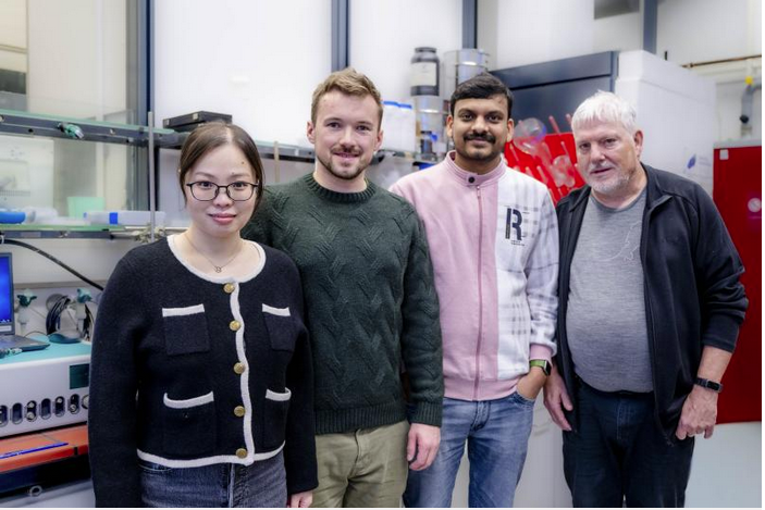 The Bochum based team of authors Panpan Wang, Thomas Quast, Shubhadeeb Chandra, and Wolfgang Schuhmann, from left.