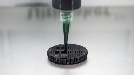 Die 3D-gedruckte Pilz-Elektrode.