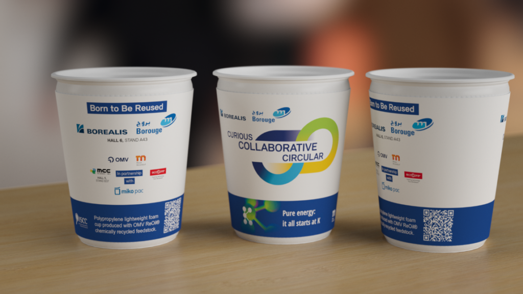 Designed for reuse: Leicht, langlebig und aus chemisch recycelten Rohstoffen mit der ReOil®-Technologie von OMV hergestellt. 
