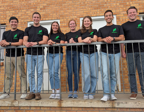 The Cascade Bio team in front of the company’s Denver HQ and main laboratory