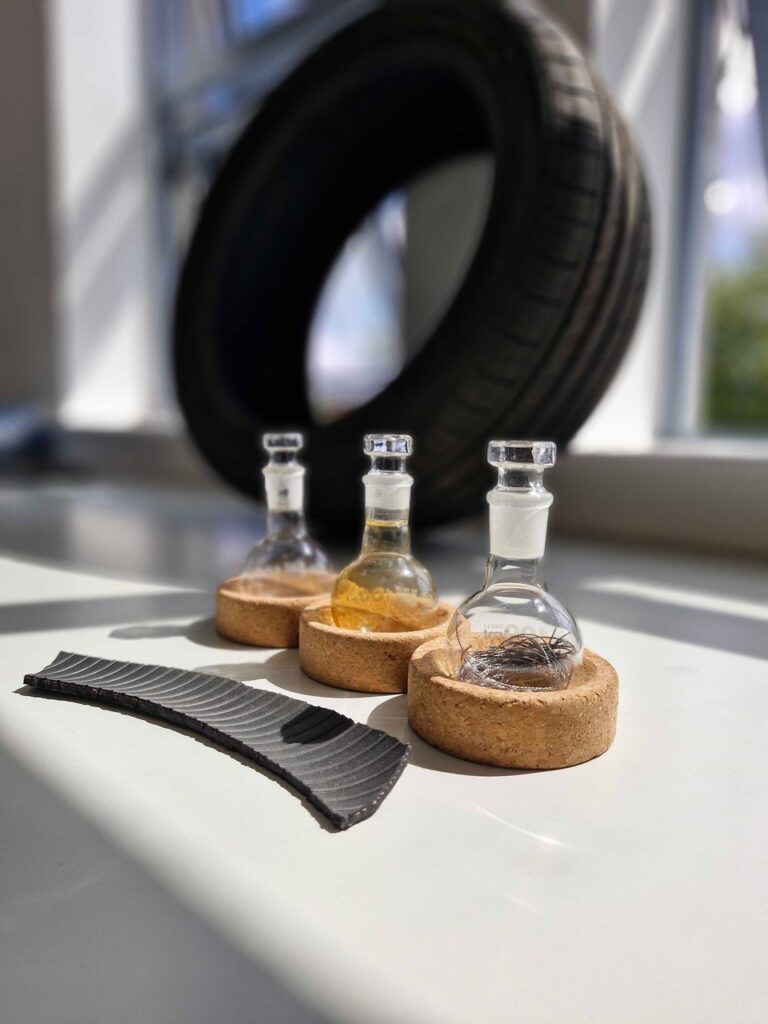 The OxyCycle process can separate waste tyres into its constituent parts, rubber, carbon black, and textiles.