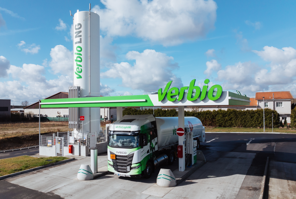 Eine von 25 Verbio BioCNG/BioLNG Tankstellen, die deutschlandweit installiert wurden
