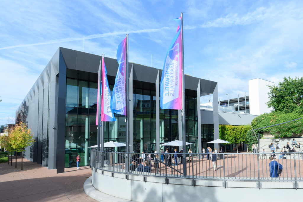 The Rhein-Sieg-Forum is a bright, modern conference venue with tall glass façade.