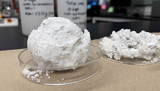 The carbon-negative material locks away CO2 permanently and turns it into valuable materials.