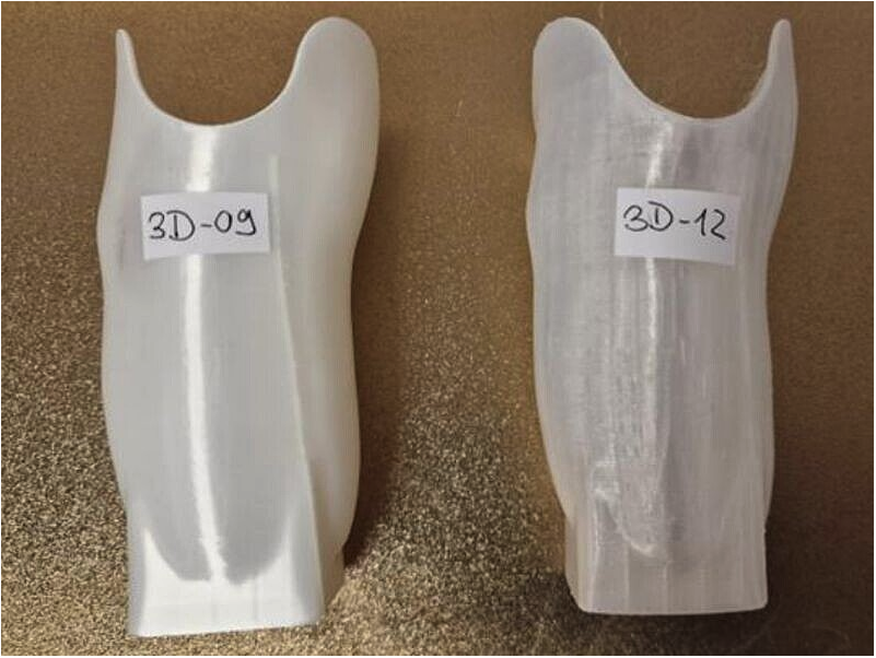 3D-gedruckte Testprothesen aus ausgewählten Biocompounds.