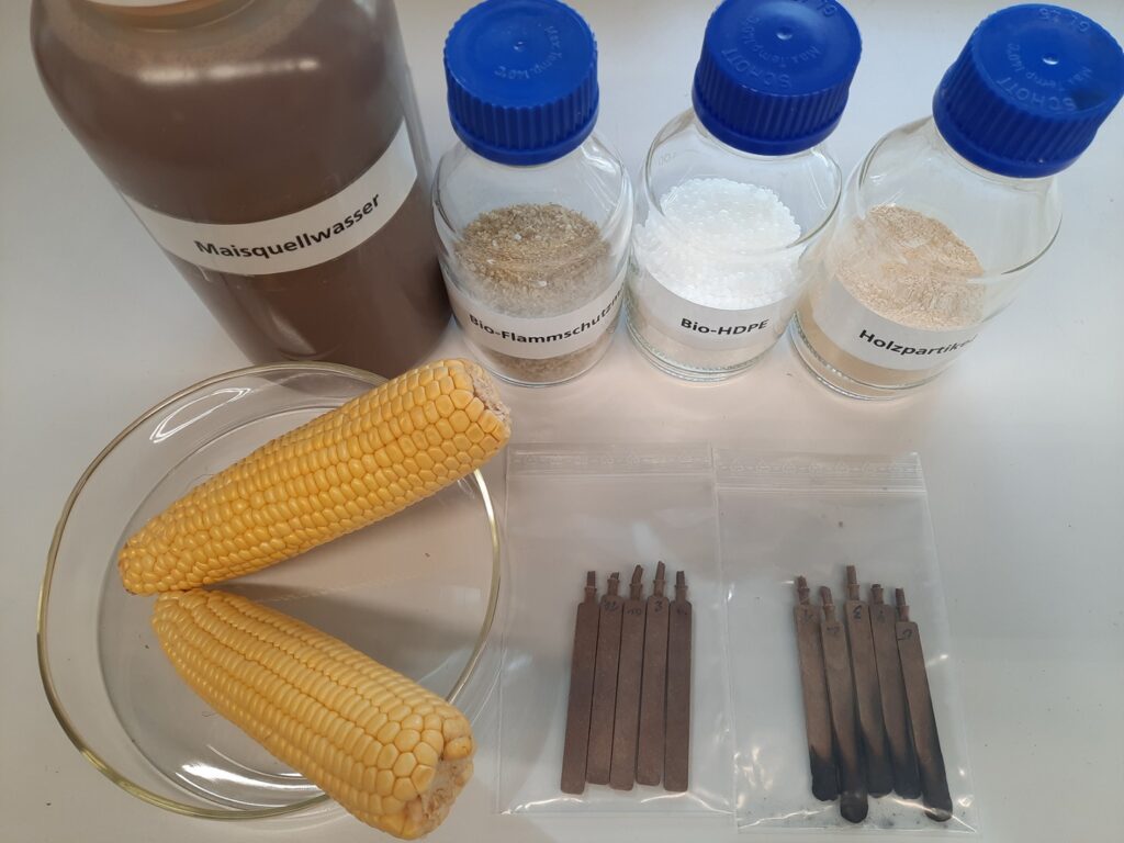 Researchers at Fraunhofer WKI and Fraunhofer IAP have successfully produced a sustainable flame retardant for biomaterials from corn steep liquor.