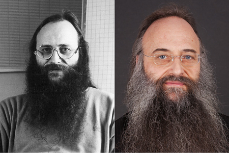 A long beard since 30 years - Michael Carus in 1990 and today