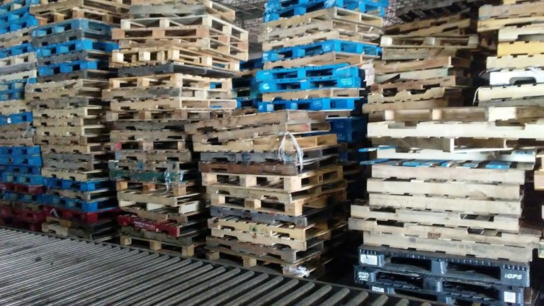 stack of wooden pallets