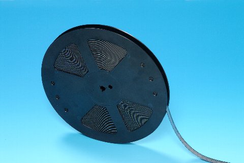 Figure 1. Fujitsu's biodegradable plant-based embossed carrier tape wound on a reel