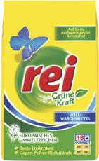 Rei Grüne Kraft wurde als <br />erstem Textilwaschmittel in <br />Deutschland das europäische <br />Umweltzeichen verliehen.”></td>
</tr>
<tr>
<td style=