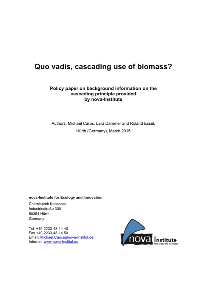 Quo vadis, cascading use of biomass?