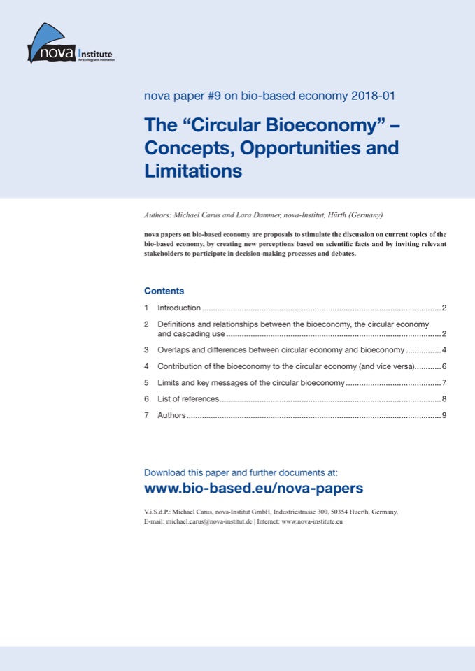 nova-Paper #9: The “Circular Bioeconomy” – Concepts, Opportunities and Limitations
