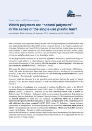 Open Letter to DG Environment – Which polymers are