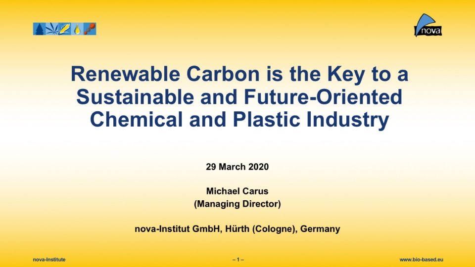 Renewable Carbon is the Key to a Sustainable and Future-Oriented Chemical and Plastic Industry