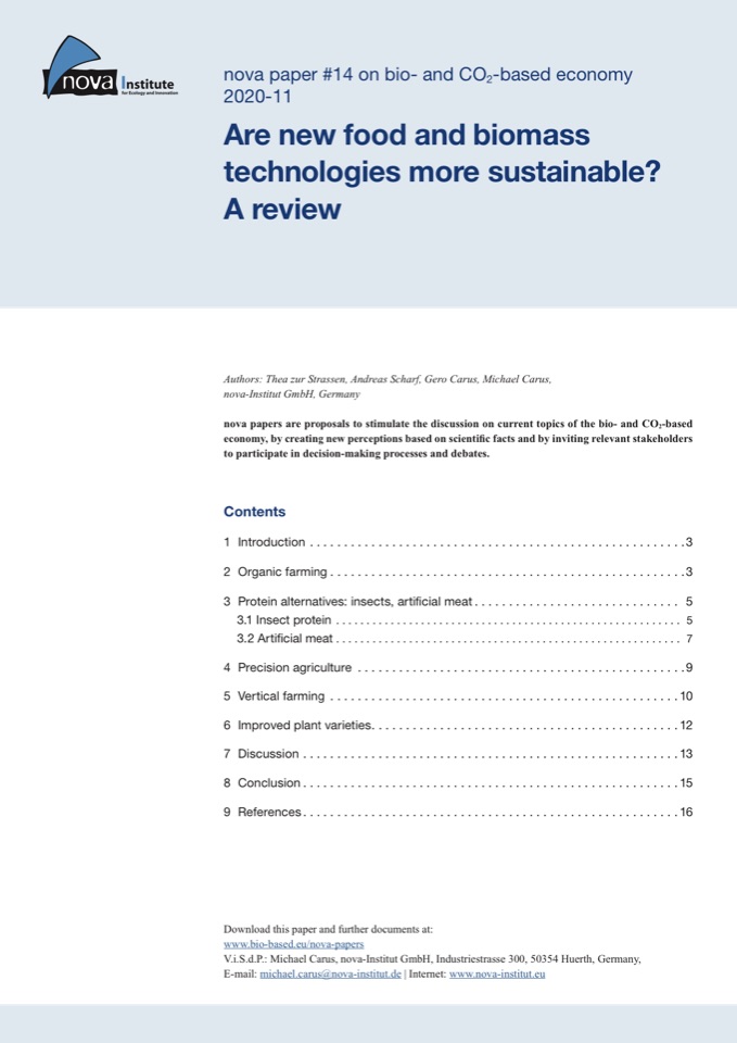 nova-Paper#14: Are new food and biomass technologies more sustainable? A review
